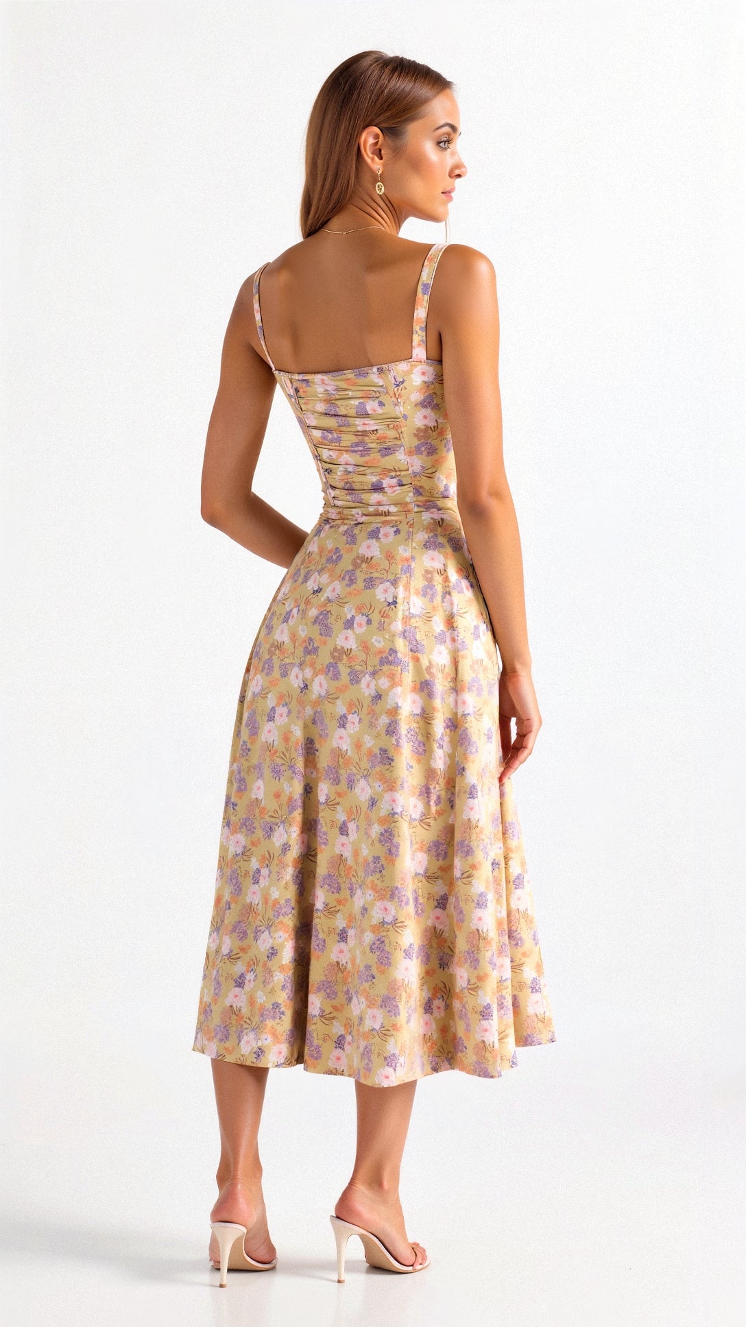 Women's Floral Corset Midi Dress | Figure-Flattering Dress | Steven & Levon