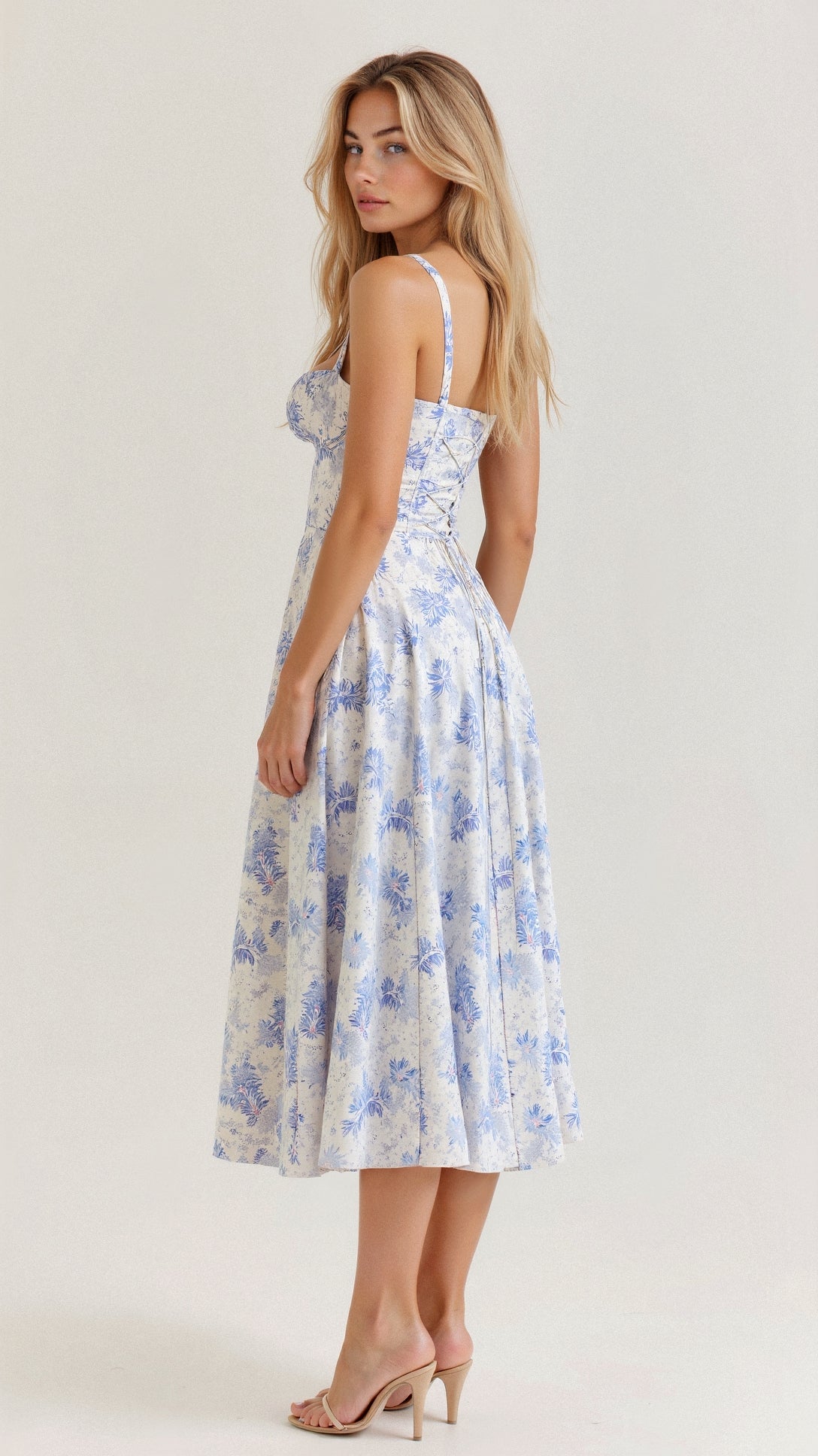 Women's Floral Corset Midi Dress | Figure-Flattering Dress | Steven & Levon