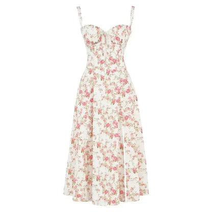 Women's Floral Corset Midi Dress | Figure-Flattering Dress | Steven & Levon