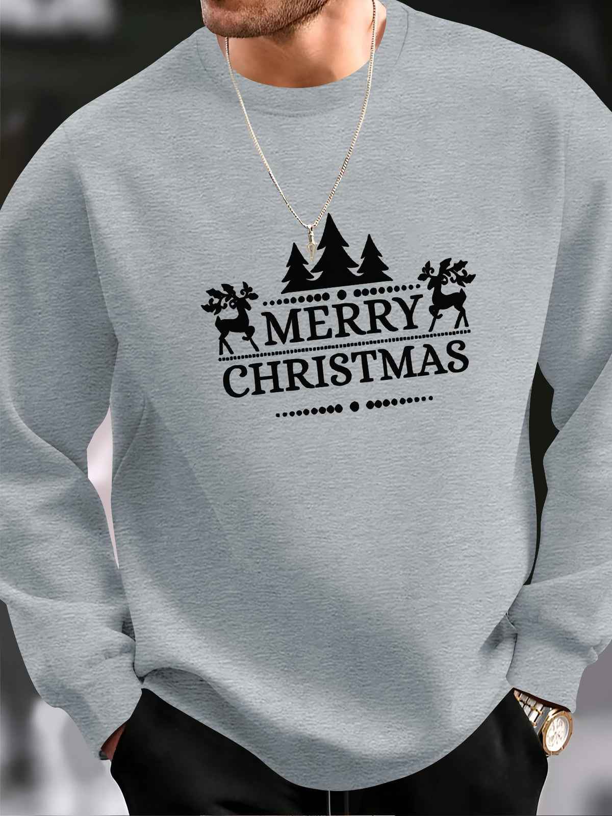 Men's Christmas Sweater | Merry Christmas Print | Casual Festive Jumper | Steven & Levon