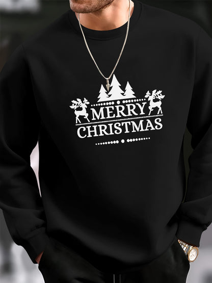 Men's Christmas Sweater | Merry Christmas Print | Casual Festive Jumper | Steven & Levon