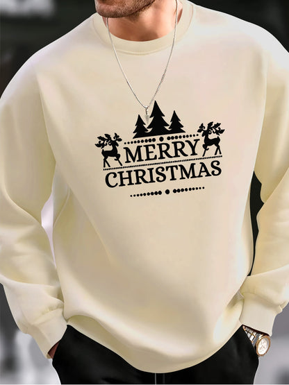 Men's Christmas Sweater | Merry Christmas Print | Casual Festive Jumper | Steven & Levon