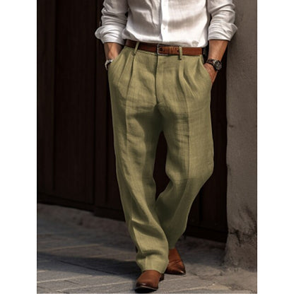 Men's Wide Leg Trousers |  Relaxed Fit Cotton Blend Pants | Smart Casual Streetwear | Steven & Levon