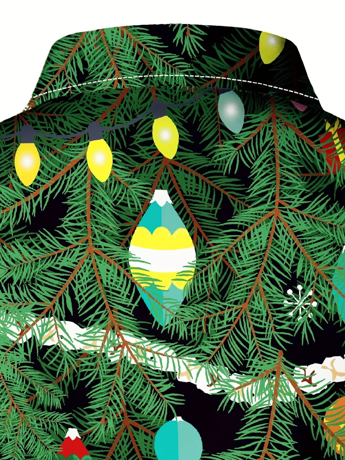 Christmas Tree Print Shirt | Men's Long Sleeve | Festive Holiday Style | Steven & Levon
