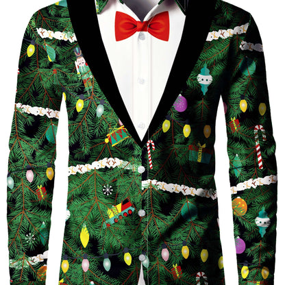 Christmas Tree Print Shirt | Men's Long Sleeve | Festive Holiday Style | Steven & Levon