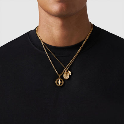 Gold Pendant Set | Unisex | Stainless Steel | Customisable Jewellery | Layered Necklace Set | Steven & Levon
