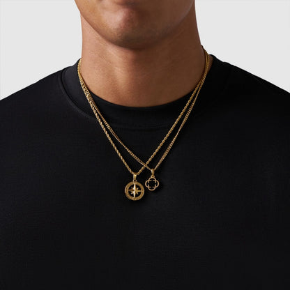 Gold Pendant Set | Unisex | Stainless Steel | Customisable Jewellery | Layered Necklace Set | Steven & Levon