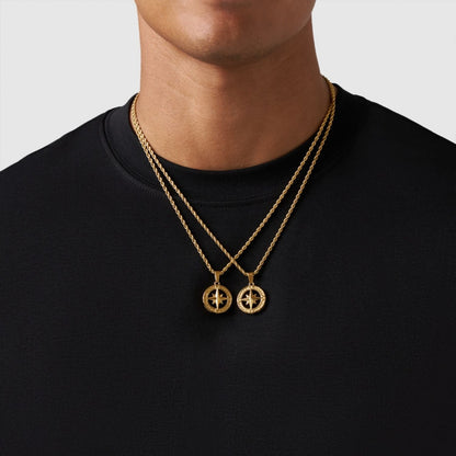Gold Pendant Set | Unisex | Stainless Steel | Customisable Jewellery | Layered Necklace Set | Steven & Levon