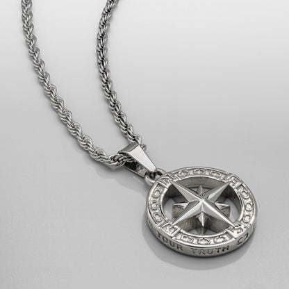 Silver North Star Pendant | Men | Stainless Steel | Star Design | Statement Necklace | Steven & Levon