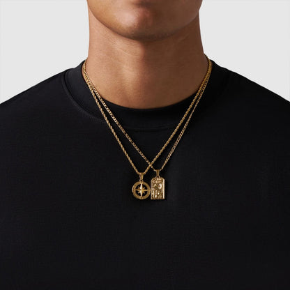 Gold Pendant Set | Unisex | Stainless Steel | Customisable Jewellery | Layered Necklace Set | Steven & Levon