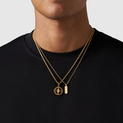 Gold Pendant Set | Unisex | Stainless Steel | Customisable Jewellery | Layered Necklace Set | Steven & Levon