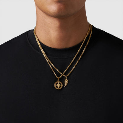 Gold Pendant Set | Unisex | Stainless Steel | Customisable Jewellery | Layered Necklace Set | Steven & Levon