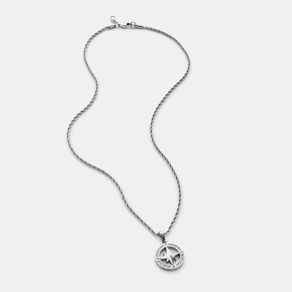 Silver North Star Pendant | Men | Stainless Steel | Star Design | Statement Necklace | Steven & Levon