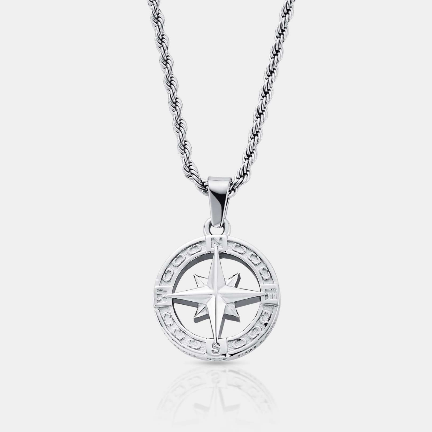 Silver North Star Pendant | Men | Stainless Steel | Star Design | Statement Necklace | Steven & Levon