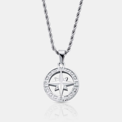 Silver North Star Pendant | Men | Stainless Steel | Star Design | Statement Necklace | Steven & Levon
