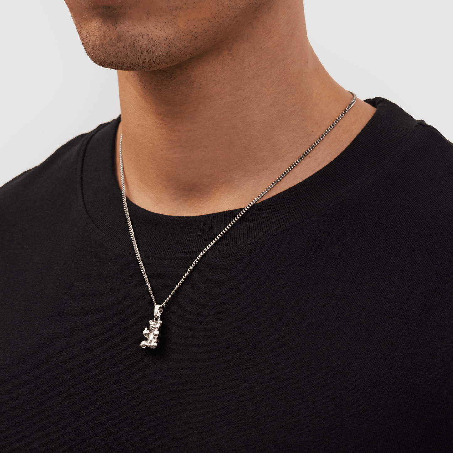 Silver Offensive Bear Pendant | Men | Stainless Steel | Bear Design | Statement Necklace | Steven & Levon