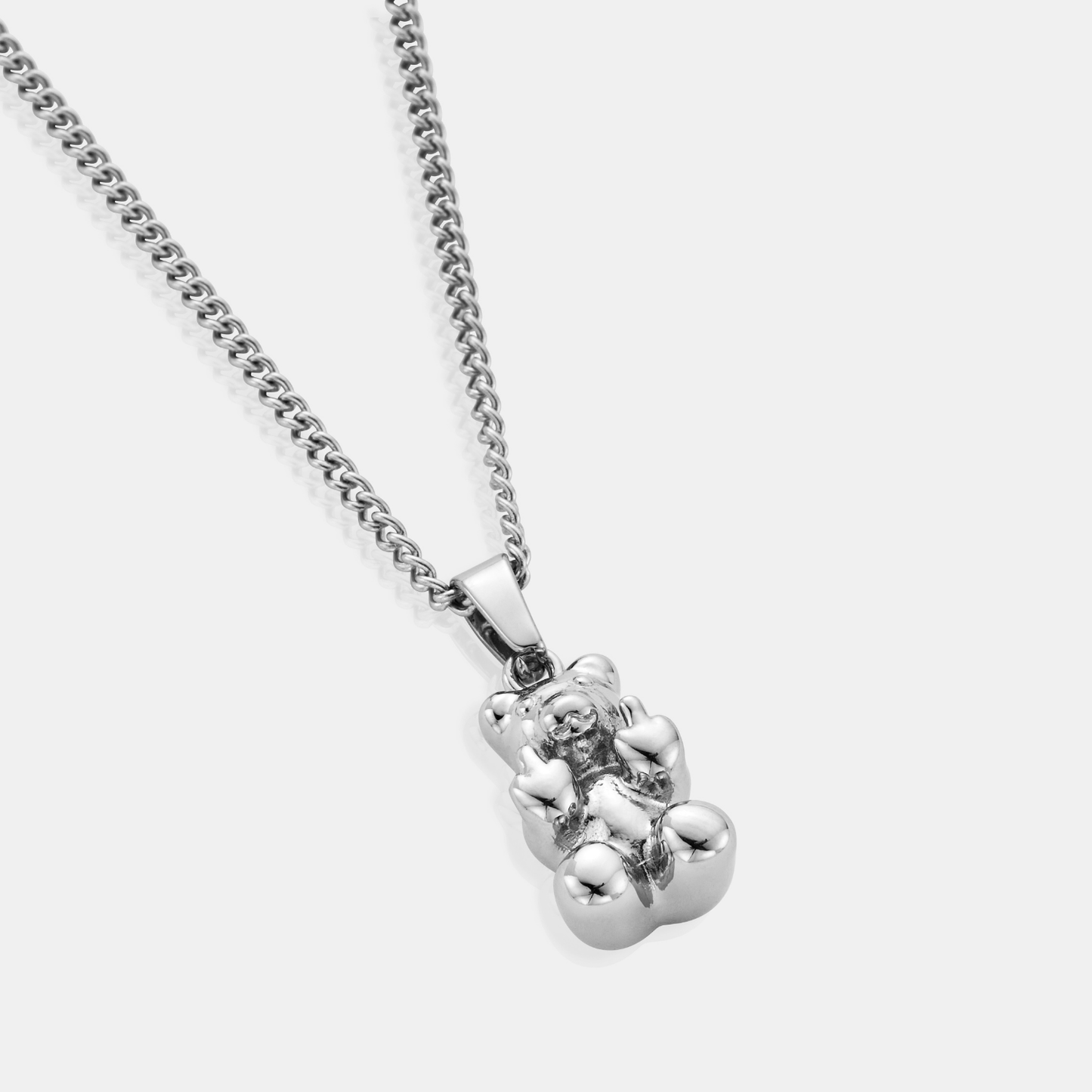 Silver Offensive Bear Pendant | Men | Stainless Steel | Bear Design | Statement Necklace | Steven & Levon