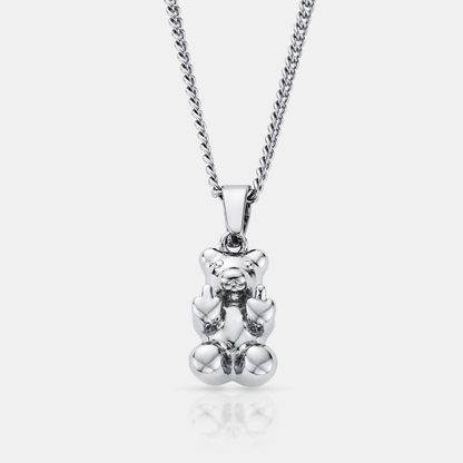 Silver Offensive Bear Pendant | Men | Stainless Steel | Bear Design | Statement Necklace | Steven & Levon
