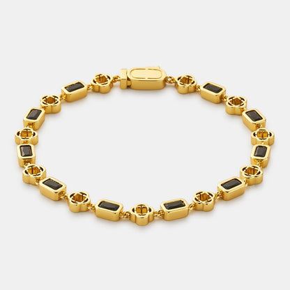 Onyx Clover Bracelet | Men | Black Onyx & Gold or Silver | Gemstone Beaded Bracelet | Steven & Levon