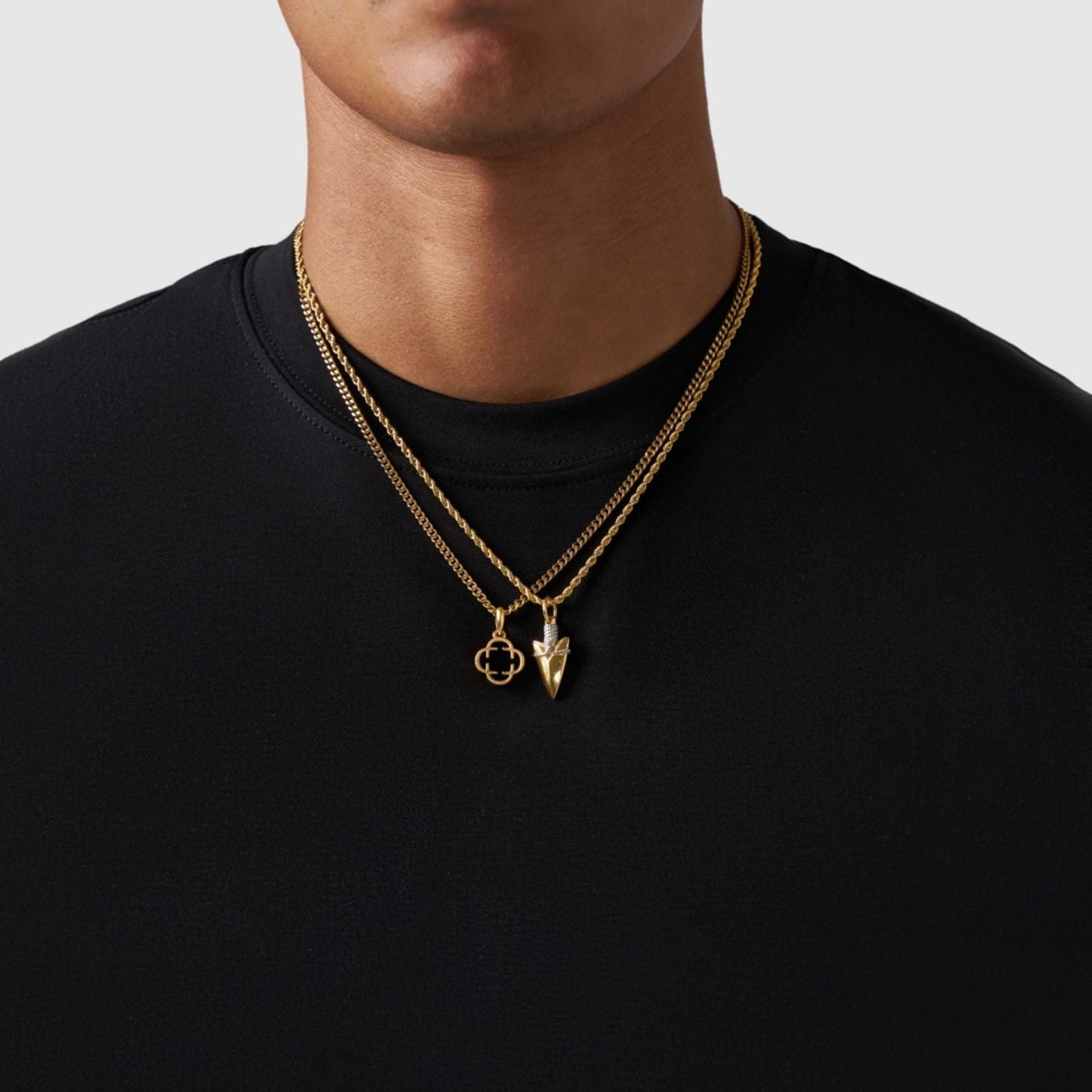 Gold Pendant Set | Unisex | Stainless Steel | Customisable Jewellery | Layered Necklace Set | Steven & Levon