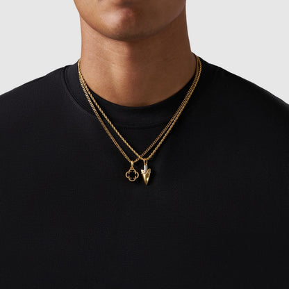 Gold Pendant Set | Unisex | Stainless Steel | Customisable Jewellery | Layered Necklace Set | Steven & Levon
