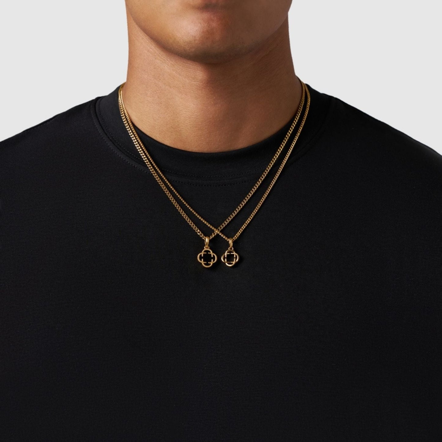 Gold Pendant Set | Unisex | Stainless Steel | Customisable Jewellery | Layered Necklace Set | Steven & Levon