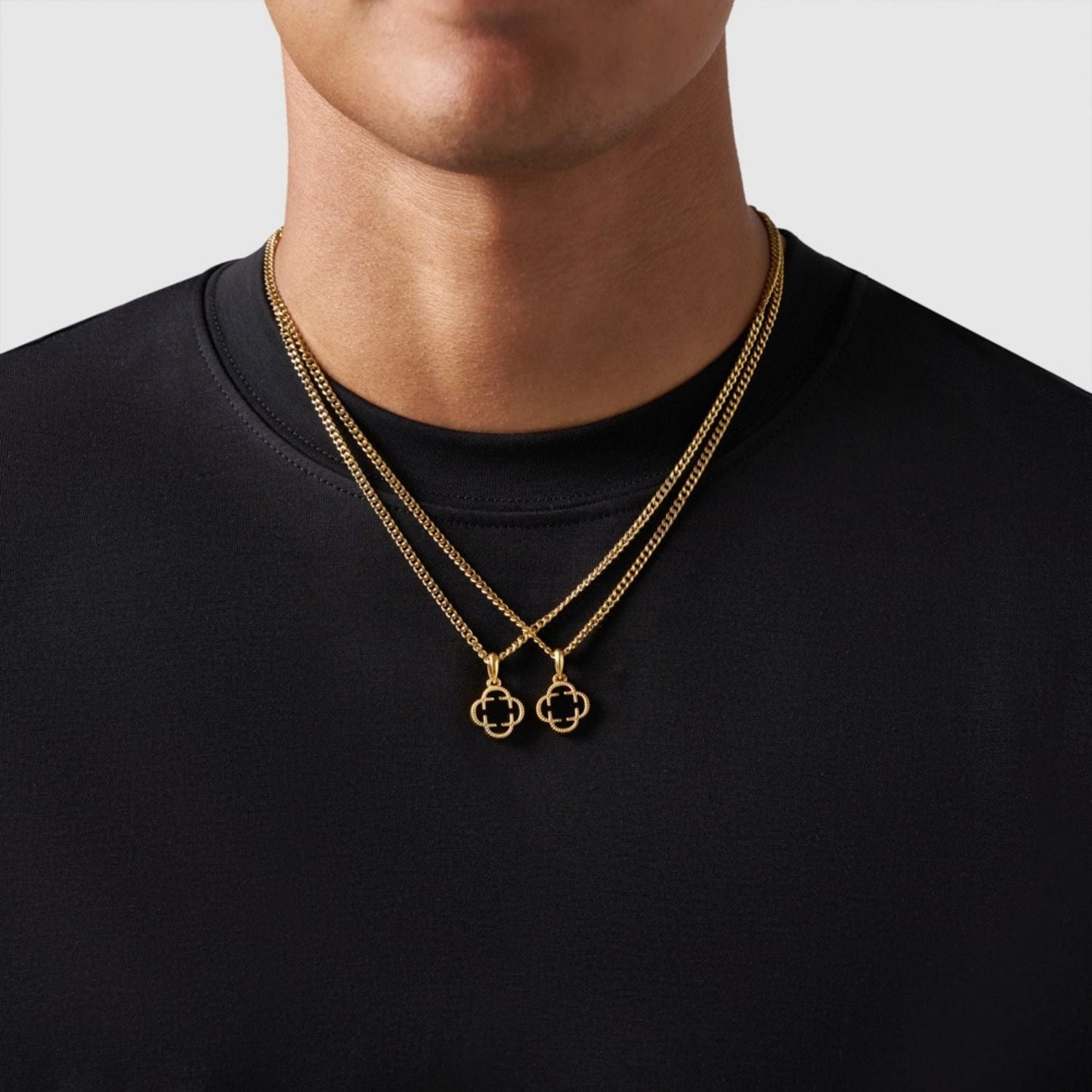 Gold Pendant Set | Unisex | Stainless Steel | Customisable Jewellery | Layered Necklace Set | Steven & Levon