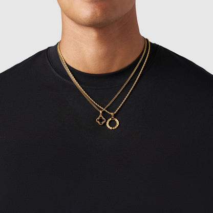 Gold Pendant Set | Unisex | Stainless Steel | Customisable Jewellery | Layered Necklace Set | Steven & Levon
