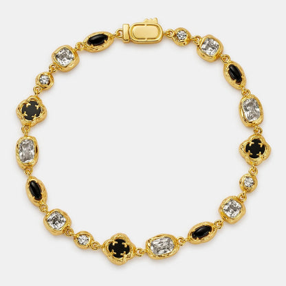 Melted Onyx Bracelet | Men | Stainless Steel | Silver & Gold | Onyx Gemstone | Statement | Steven & Levon