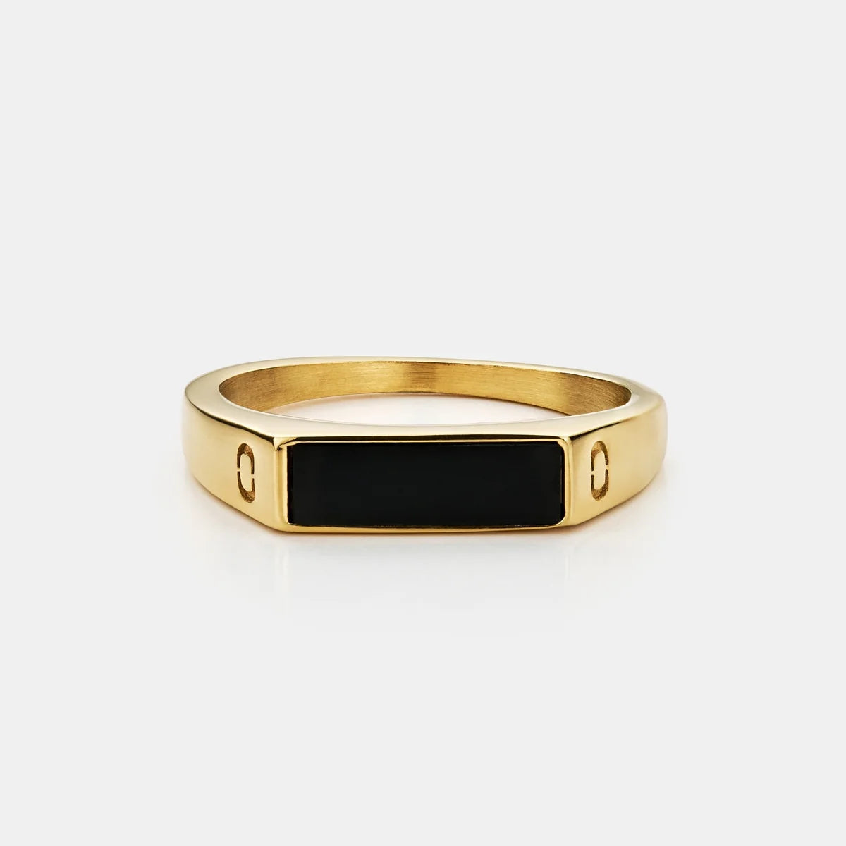 Rectangle Stone Ring | Gold or Silver | Unisex | Stainless Steel | Rectangular Stone | Classic Style | Steven & Levon