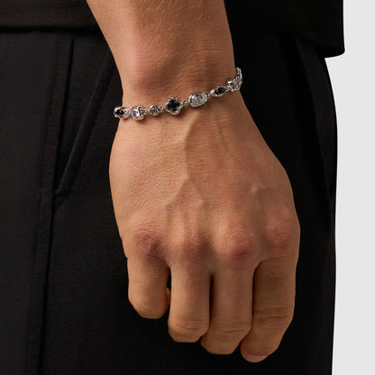 Melted Onyx Bracelet | Men | Stainless Steel | Silver & Gold | Onyx Gemstone | Statement | Steven & Levon