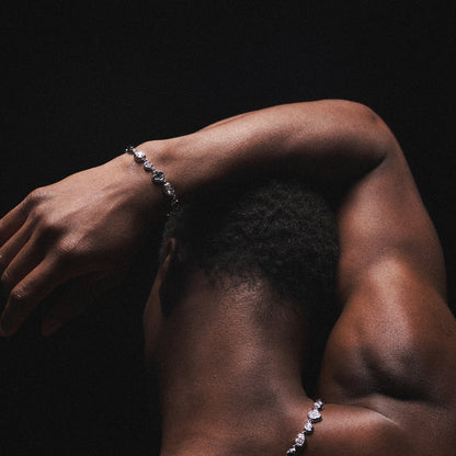 Melted Onyx Bracelet | Men | Stainless Steel | Silver & Gold | Onyx Gemstone | Statement | Steven & Levon
