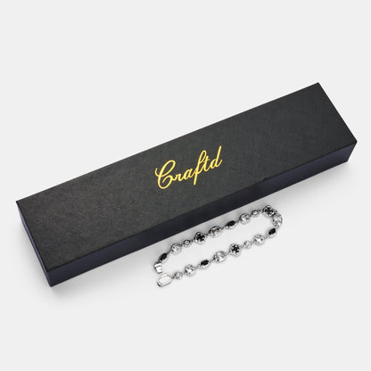 Melted Onyx Bracelet | Men | Stainless Steel | Silver & Gold | Onyx Gemstone | Statement | Steven & Levon