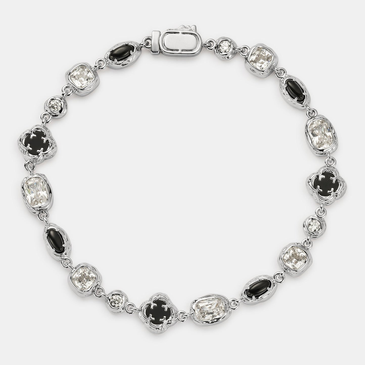 Melted Onyx Bracelet | Men | Stainless Steel | Silver & Gold | Onyx Gemstone | Statement | Steven & Levon