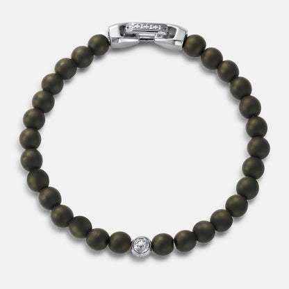 Onyx Lock Bracelet | Men | Black Onyx & Gold or Silver | Adjustable Beaded Bracelet | Steven & Levon