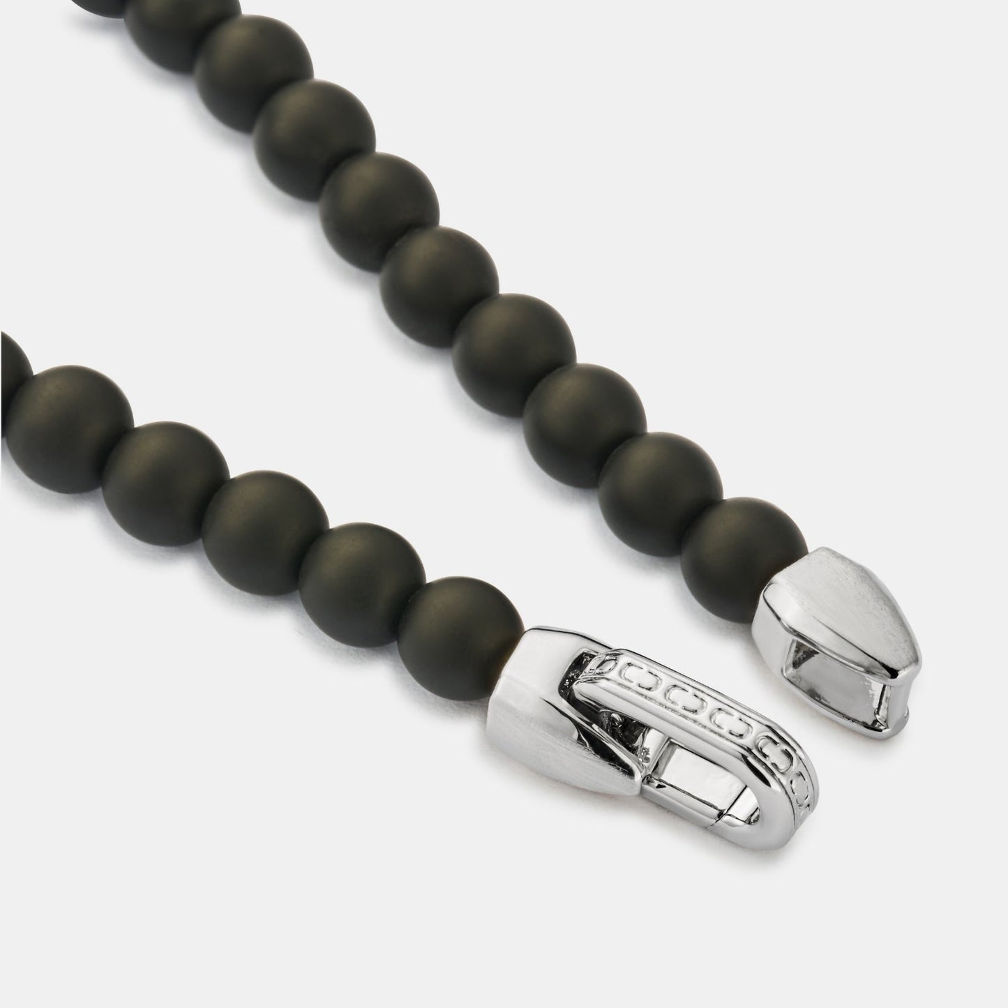 Onyx Lock Bracelet | Men | Black Onyx & Gold or Silver | Adjustable Beaded Bracelet | Steven & Levon