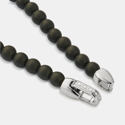 Onyx Lock Bracelet | Men | Black Onyx & Gold or Silver | Adjustable Beaded Bracelet | Steven & Levon