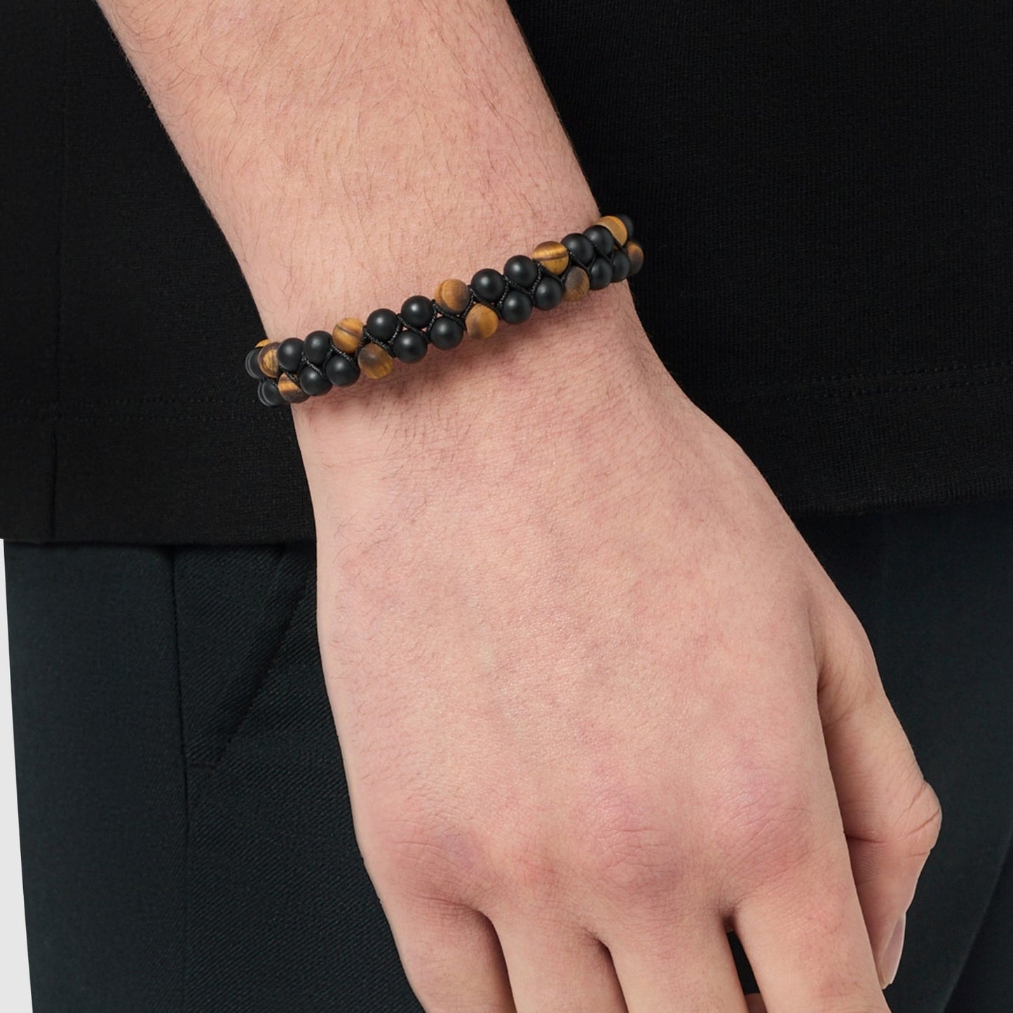 Onyx Stack Bead Bracelet | Men | Onyx Beads | Stackable Bracelet | Steven & Levon