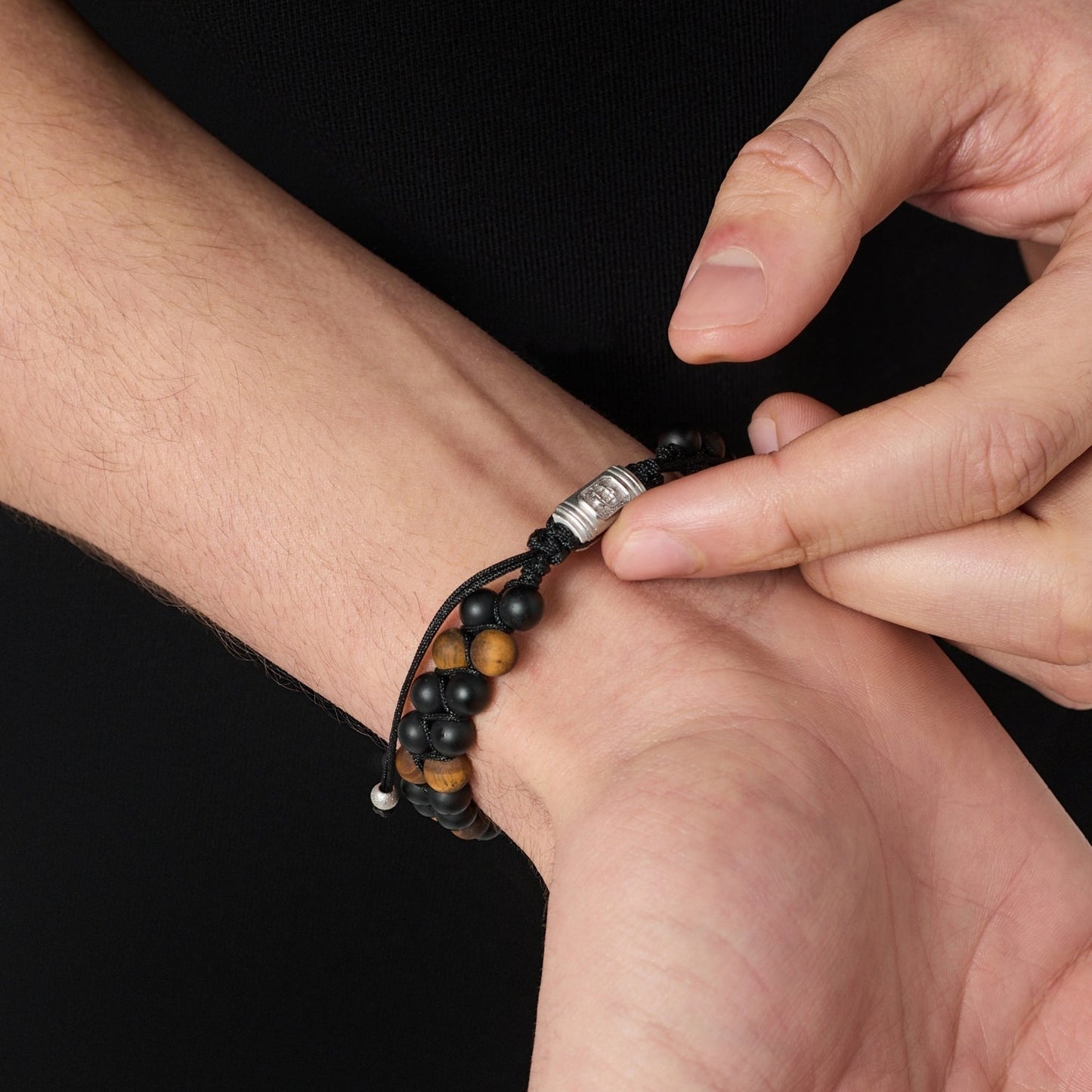 Onyx Stack Bead Bracelet | Men | Onyx Beads | Stackable Bracelet | Steven & Levon