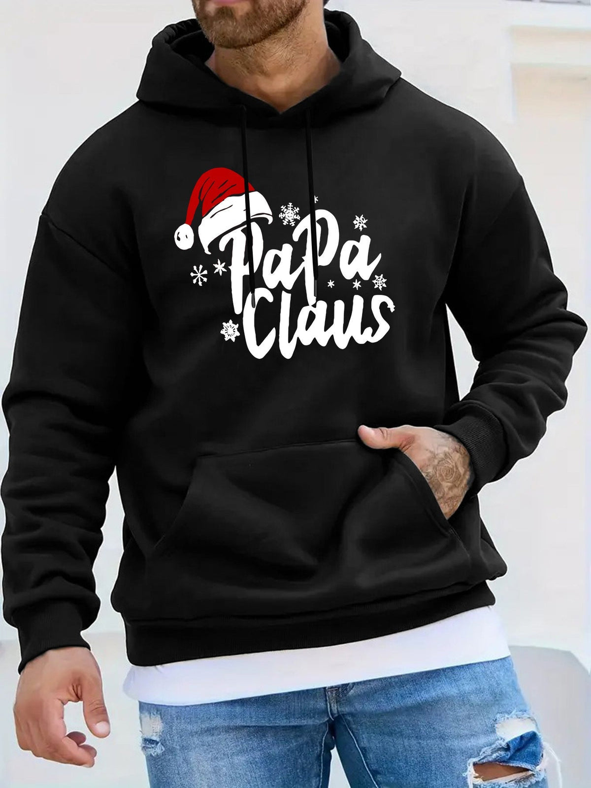 Santa Claus Hoodie | Long Sleeve | Front Pocket | Festive Christmas Style | Steven & Levon