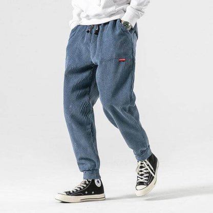 Men's Loose Fit Tapered Jogger Trousers | Drawstring Waist & Gathered Cuffs | Casual Relaxed Fit | Steven & Levon