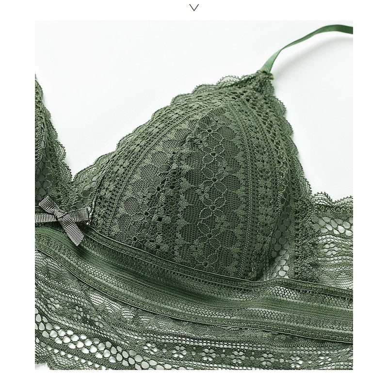 Back-Free Lace Bra | Women's Triangle Bralette | Soft Lace | Wireless Adjustable Lingerie | Comfortable Everyday Bra | Steven & Levon