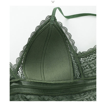 Back-Free Lace Bra | Women's Triangle Bralette | Soft Lace | Wireless Adjustable Lingerie | Comfortable Everyday Bra | Steven & Levon