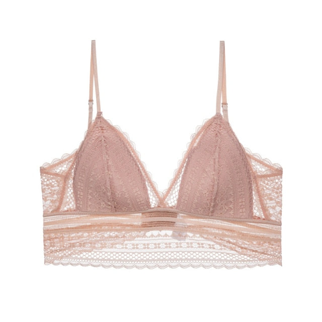 Back-Free Lace Bra | Women's Triangle Bralette | Soft Lace | Wireless Adjustable Lingerie | Comfortable Everyday Bra | Steven & Levon