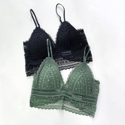 Back-Free Lace Bra | Women's Triangle Bralette | Soft Lace | Wireless Adjustable Lingerie | Comfortable Everyday Bra | Steven & Levon