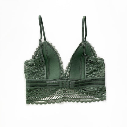 Back-Free Lace Bra | Women's Triangle Bralette | Soft Lace | Wireless Adjustable Lingerie | Comfortable Everyday Bra | Steven & Levon