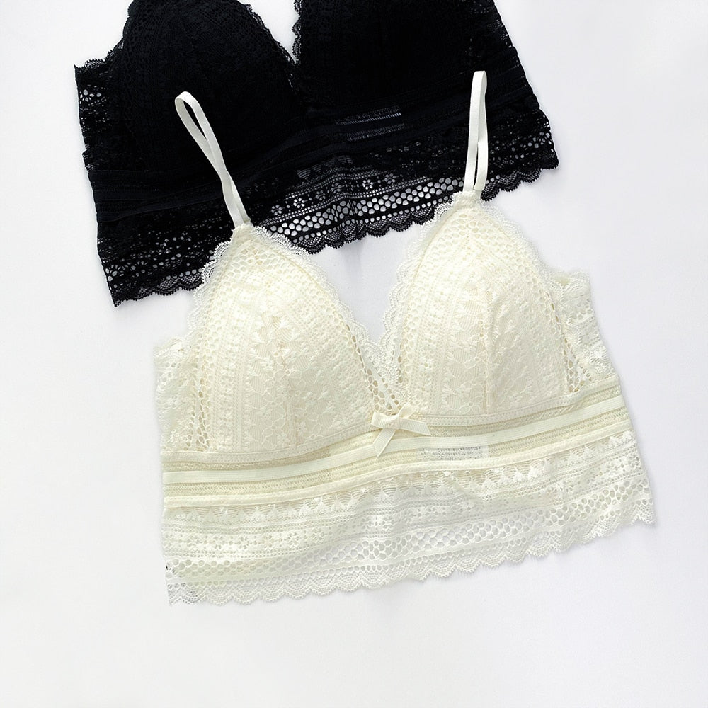 Back-Free Lace Bra | Women's Triangle Bralette | Soft Lace | Wireless Adjustable Lingerie | Comfortable Everyday Bra | Steven & Levon