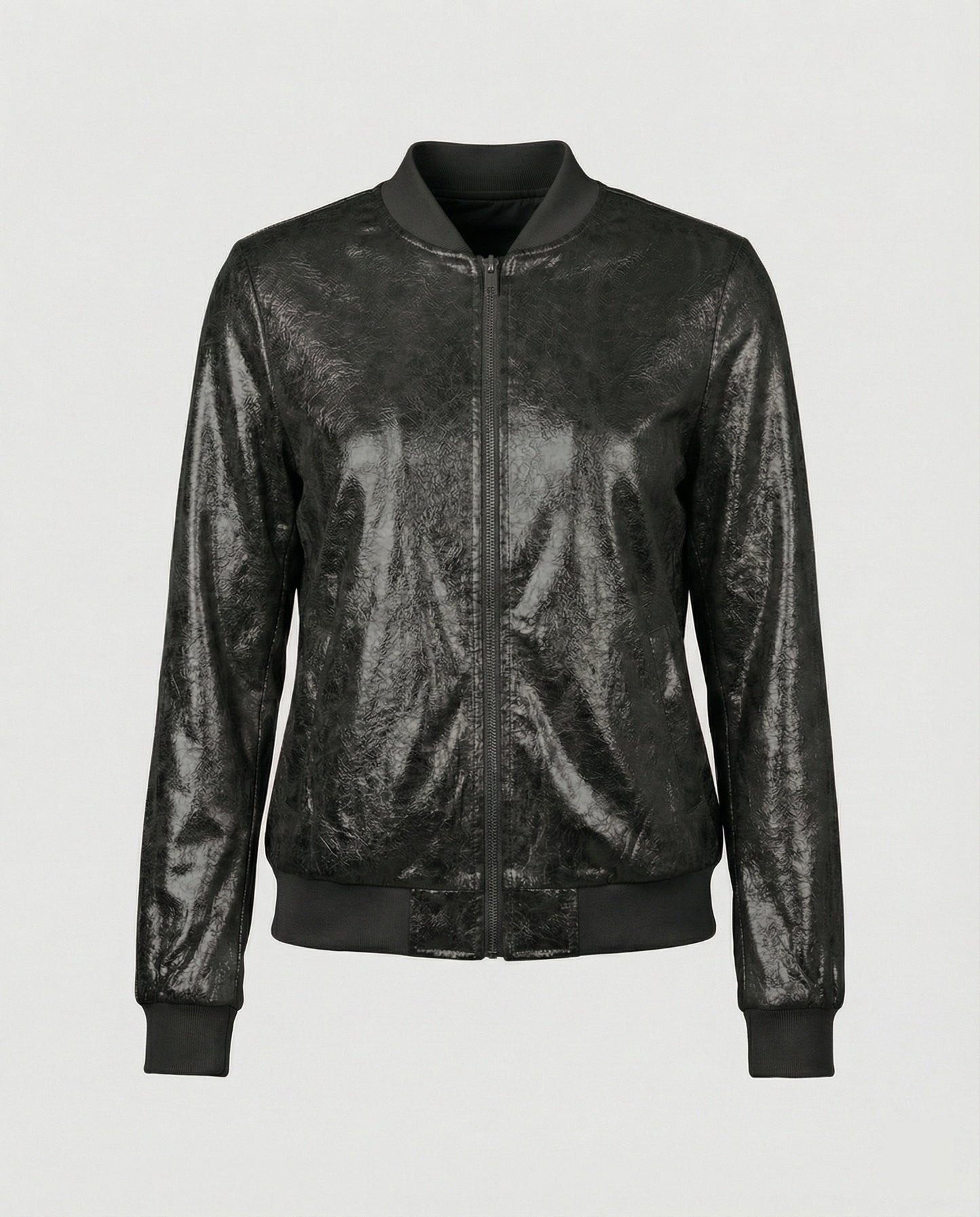Shiny Bomber Jacket | Women | Zip Front | Lightweight Outerwear | Steven & Levon