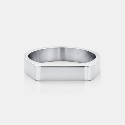 Rectangle Signet Ring | Gold, Silver or Black | Unisex | Stainless Steel | Polished Finish | Steven & Levon
