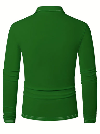 Christmas Casual Shirt | Men's Long Sleeve | Lapel Collar | Festive Holiday Style | Steven & Levon